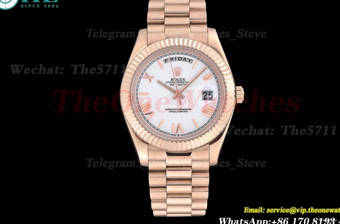 MY8215 GDF Daydate RG RG Dial White 40mm 0110